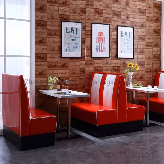 Estilo retro restaurante sofá de lazer por atacado cabine de restaurante